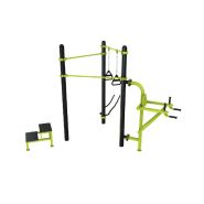 Station Combo 3-6 - Barre traction, TRX, Battle Rope, Chaise romaine, Steps_2