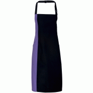 Tablier long à bavette bicolore - plusieurs coloris disponibles - modèle PR162 - polyester et coton twill_2
