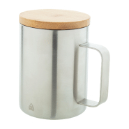 Mug thermos - double paroi en acier inoxydable recyclé - couvercle en bambou - 350 ml_2