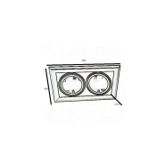 Cadre orientable en aluminium - pour ampoule AR111 - double blanc à encastrer - réf AR111ENCB2_2