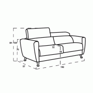 Canapé convertible express 140 cm Titan - Matelas 14 cm en tissu gris avec système d'ouverture rapide_2