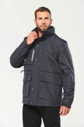 Parka workwear manches amovibles homme - Réf: WK6106 - 100% polyester ripstop - Bandes réfléchissantes_2