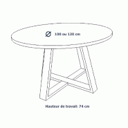 Table de réunion ronde Pyramid - 120, Anthracite, Hêtre_2