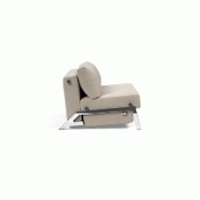 Innovation Living - Canapé design Cubed 02 Chrome convertible 140x200 cm - Tissu Blida gris sable_2