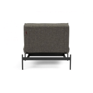 Innovation Living - Fauteuil design Splitback convertible lit 90x115 cm - Flashtex Dark Grey - Pieds acier noir mat_2