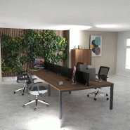Bench 4 personnes Tempo - Mobel linea - 240, Anthracite, Acacia foncé_0