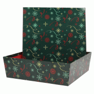 Boite carton carrée empilable Noel Vert 33x33 -_2