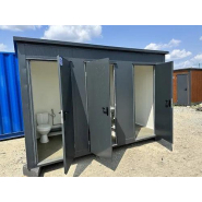 Conteneur sanitaire - 3 cabines indépendantes : toilettes, urinoir, chauffe-eau, douche_2