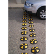 Ralentisseur circulaire en caoutchouc recyclé, utilisable également comme plot de délimitation de places de parking ou séparation pour pistes - PIN'S_2