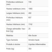 119263w - Armoire de sécurité coupe-feu 90 minutes, 4 bacs-tiroirs, charnières à gauche_2