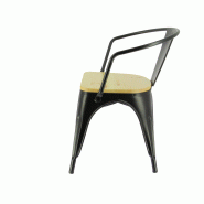 Fauteuil de restaurant métal Austin - NOIR_2