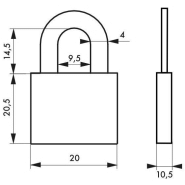 Cadenas à clé Thirard - Aluminium coloré 20 mm noir - Corps résistant et garanti 10 ans_2