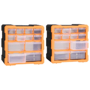 Vidaxl organisateurs multi-tiroirs avec 12 tiroirs 2 pcs 26,5x16x26 cm 147581_2