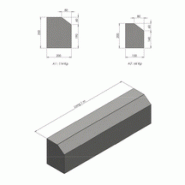 Élément de bordure en béton fabriqué en France - longueur 1 m