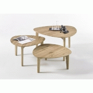 Set de 3 tables basses Colmar - chêne noueux massif - dimensions modulables_2
