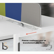 Bureau bench 2 personnes Yan Z- MDD - Blanc, 120, Alu_2