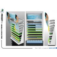 Fronton en métal - meuble présentoir PLV Seiller - support publicitaire stratégique_2