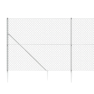 Vidaxl clôture à mailles losangées avec ancrage argenté 1,8x10 m 154021_2