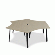 Bureau bench 3 personnes Ogi A - MDD. - Noir, Chêne Canadien_2