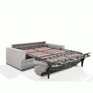 Canapé convertible express Premium 160 cm - Sommier à lattes RENATONISI - Matelas Bultex - Velours gris - Fabrication italienne_2