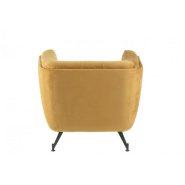 Fauteuil lounge Marianah ocre - style contemporain et assise capitonnée en velours_2