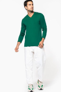 T-shirt col V manches longues - Kariban - Réf: K358 - 100% coton, coupe ajustée, multiples coloris et tailles_2