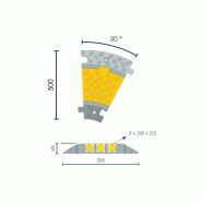 Angle pour passe-câbles à capot - 3 x (58x52)_2