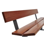 Banc public bois et acier - Pagode, longueur 1800 mm, structure en tube acier peint_2