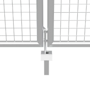 Vidaxl porte de jardin acier galvanisé 415x225 cm argenté 144302_2