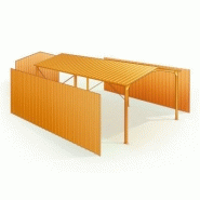 Abri camping-car semi-fermé métallique 3/4 / structure en acier / toiture à deux pans en acier / 3.89 x 3.10 m_2