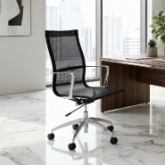 Fauteuil de direction Evole en résille - Mobel Linea - Noir