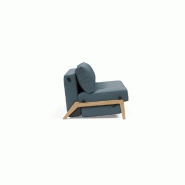 Innovation Living - Canapé design convertible Cubed Wood 02 - Lit 200x160 cm - Tissu Vivus Dusty Blue_2