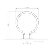 Arceau urbain Omega 05.029 - Zano - en acier noir ou inoxydable - diamètre 76 mm - hauteur 92 cm_2