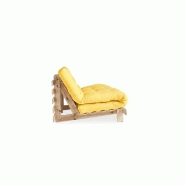 Canapé convertible futon ROOTS - Pin naturel jaune - Couchage 140x200 cm - Design japonais et scandinave_2