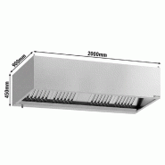 Hotte caisson inox statique 2m avec filtre et éclairage | Profondeur 900 mm_2