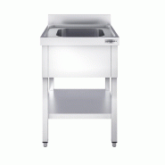 Plonge inox 1 bac avec étagère - P 600 mm -_2