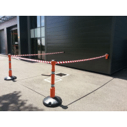 Poteau de signalisation base lestée - toutes les couleurs - Hauteur 1 m - 2 bandes rétro-réfléchissantes - Skipper™_2