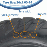 26x9.00-R14 (225/65R14) Pneus VTT 8 plis OBOR Antelope 73N Road Legal (Lot de 3)_2