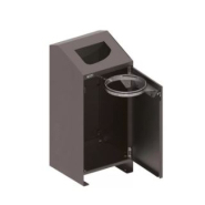 Corbeille publique Berlin 100 Litres - porte frontale - couvercle en option - tôle acier galvanisée_2