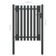 Vidaxl portail de clôture de jardin acier 1x1,7 m anthracite 146329_2