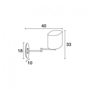 Applique de lit ovale - bras déporté - E27 - coloris nickel satiné - IP20 - abat-jour ovale_2
