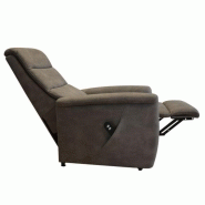 Fauteuil relax releveur électrique Persan - microfibre brun taupé - têtière ajustable et mécanisme 2 temps_2