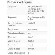 218331W - Armoire de sécurité coupe-feu Basis-Line 30 minutes - 93L, 3 étagères, porte bleu gentiane_2