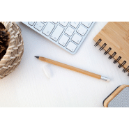 Stylo en bambou sans encre - longue durée - gomme blanche et pointe en alliage métallique_2