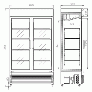 Réfrigérateur 2 portes en verre BEZ-750 GD - 750L - Refroidissement ventilé - Dégivrage automatique_2