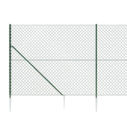 Vidaxl clôture à mailles losangées avec piquet d'ancrage vert 2x25 m 153934_2