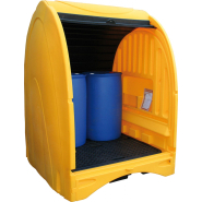 Box de rétention en polyéthylène - stockage de 4 fûts de 220 L - produits corrosifs - BECO-BOX4F485_2