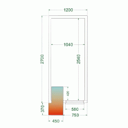 Chambre froide positive 5,39 m3 (1200 x 2700 x 2200 m) avec monobloc de paroi_2