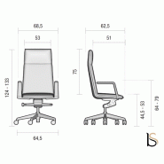 Fauteuil de direction Atos - Mobel Linea - cuir noir