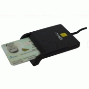 Lecteur carte d'identité USB - TONES - Noir avec indicateurs LED et carte à puce_2